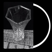 Load image into Gallery viewer, Vintage Clear Glass  Hexagon Trumpet  Vase 4040,  Hoosier Glass, USA