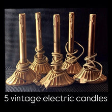 Load image into Gallery viewer, VINTAGE electric candles faux drip…..gold
