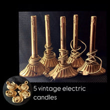 Load image into Gallery viewer, VINTAGE electric candles faux drip…..gold