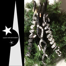 Load image into Gallery viewer, wired fabric ornaments LONG BKWH