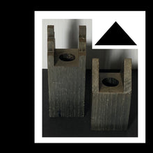 Load image into Gallery viewer, VINTAGE WOOD ELIKA CANDLE HOLDERS - black