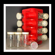 Load image into Gallery viewer, Vintage M.Kamenstein red rotating spice rack.