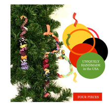 Load image into Gallery viewer, 4 pc. wired fabric ornaments