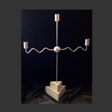 Load image into Gallery viewer, UNIQUELY HANDMADE VINTAGE INDUSTRIAL CANDLElLABRA
