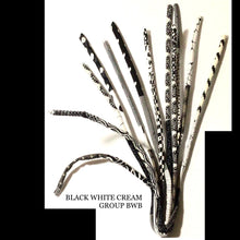 Load image into Gallery viewer, Wired fabric “FLORAL STEMS” BLACK WHITE