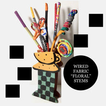 Load image into Gallery viewer, Wired fabric “FLORAL STEMS” 36” color