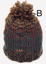Load image into Gallery viewer, k1p2 brown - turquoise hats /scarves