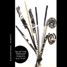 Load image into Gallery viewer, Wired fabric “FLORAL STEMS” BLACK WHITE