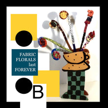 Load image into Gallery viewer, Wired fabric “FLORAL STEMS” 25”  color
