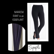 SYMPLI  NARROW PANT -long  length “eggplant”