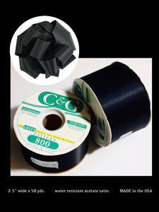 RIBBON BLACK SATIN C&G