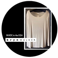 BRYN WALKER ivory tee- LS