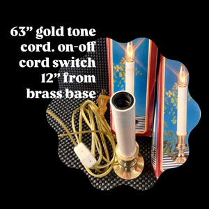 6 VINTAGE electric candles brass base