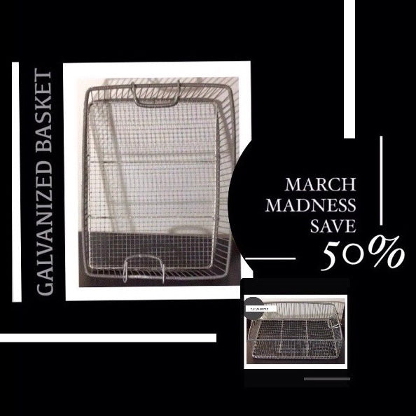 GALVANIZED STORAGE / ORGANGIZER SERVING  “BASKET”