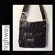 HIGHWAY BAG  - black nylon/ leather