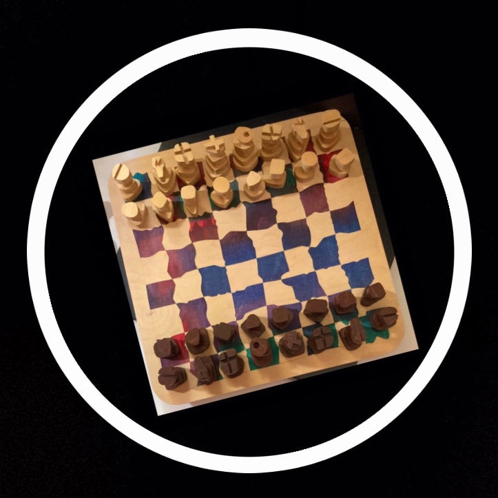 ECCENTRIC PRODUCTIONS JIGSAW CHESS CHECKER SET