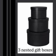 ETs. .BLACK NESTED GIFT BOXES SET OF 3