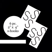Load image into Gallery viewer, BLACK S-HOOKS…6 pc utility hooks
