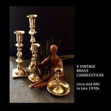 Load image into Gallery viewer, 4 VINTAGE BRASS CANDLESTICKS
