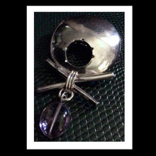 Load image into Gallery viewer, Silver Amethyst pin USA Handmade
