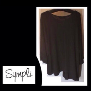 SYMPLI  mixed fabric  top