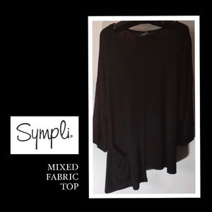 SYMPLI  mixed fabric  top