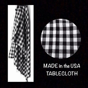 BLACK and WHITE CHECK TABLECLOTHS