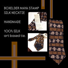 Load image into Gallery viewer, boxelder maya stamp silk necktie
