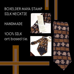 boxelder maya stamp silk necktie