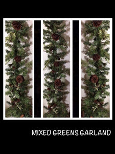 8 foot mixed greens garland