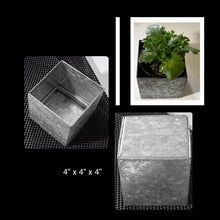 Load image into Gallery viewer, GALVANIZED  open ended CUBES….risers, storage, decor…
