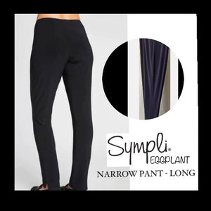 SYMPLI  NARROW PANT -long  length “eggplant”