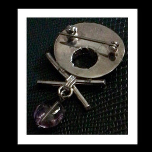 Silver Amethyst pin USA Handmade