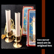 Load image into Gallery viewer, 6 VINTAGE electric candles brass base
