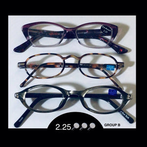 3 pair READING GLASSES 2.25