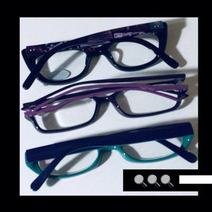 THREE pair READING GLASSES 2.25