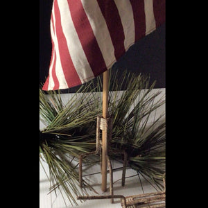 VINTAGE METAL YARD FLAG HOLDERS