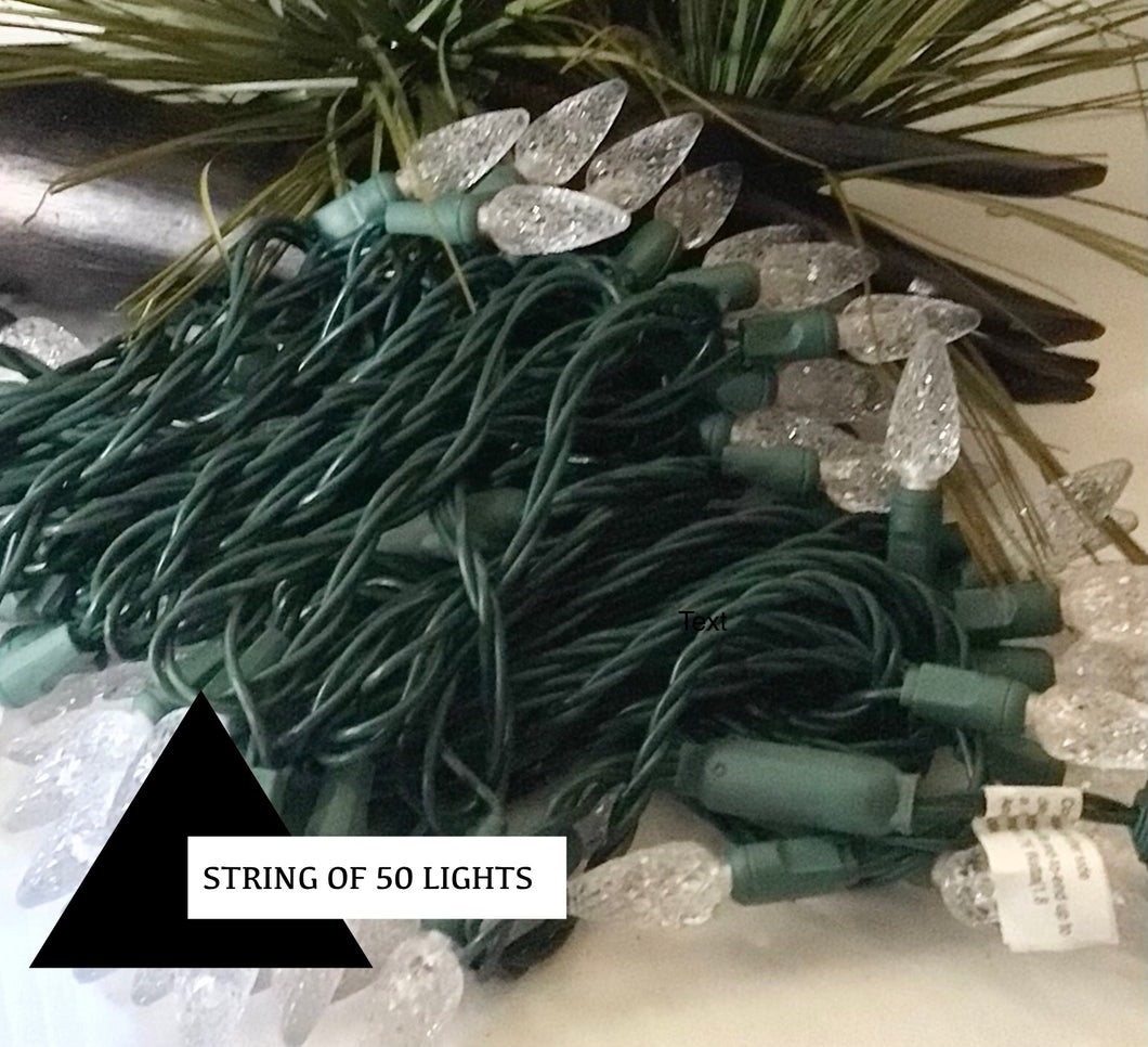 String lights green wire commercial grade strawberry bulb