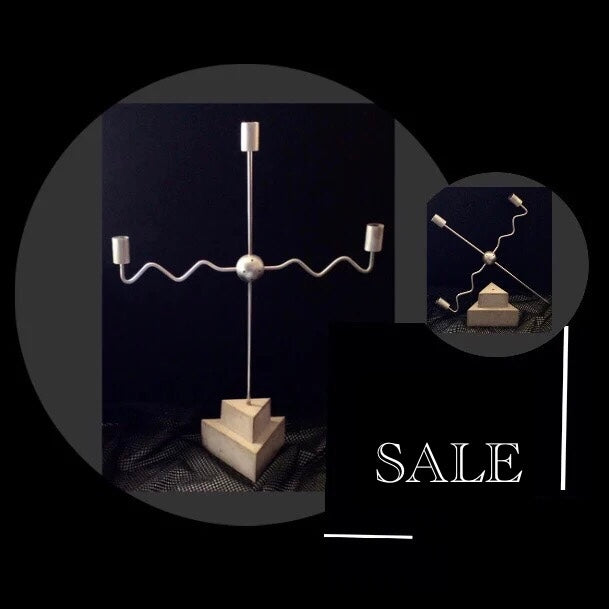 UNIQUELY HANDMADE VINTAGE INDUSTRIAL CANDLElLABRA
