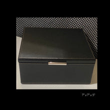 Load image into Gallery viewer, Black leather JEWELRY / TRINKET box
