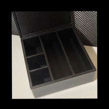 Load image into Gallery viewer, Black leather JEWELRY / TRINKET box
