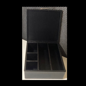 Black leather JEWELRY / TRINKET box