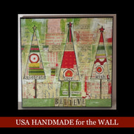 VINTAGE GIRL DESIGNS BELIEVE 9 x 9 wall
