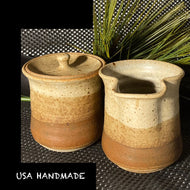 POTTERY CREAM and SUGAR USA HANDMADE