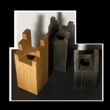Load image into Gallery viewer, VINTAGE WOOD ELIKA CANDLE HOLDERS
