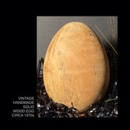 VINTAGE HANDMADE SOLID WOOD EGG…”JUMBO”