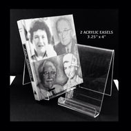 2 or 5 pieces CLEAR ACRYLIC DISPLAY EASELS