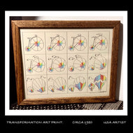 TRANSFORMATION ART ELIZABETH HALSEY  BICYCLE  to HOT AIR BALLOON. Circa 1980