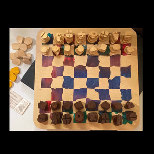 ECCENTRIC PRODUCTIONS JIGSAW CHESS CHECKER SET