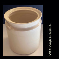 VINTAGE IVORY GLAZED CROCK